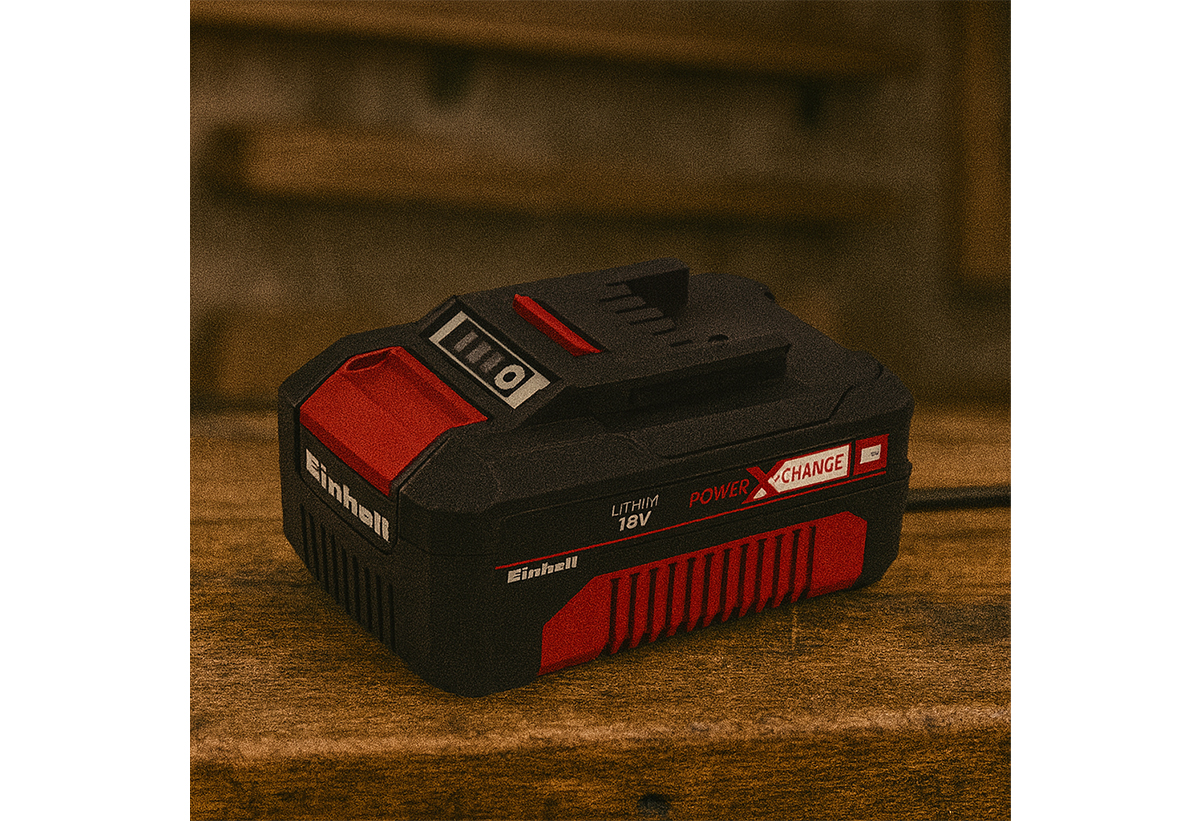 Απεικονίζεται η μπαταρία πάνω σε πάγκο εργαστηρίου.